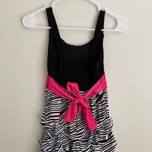 RARE EDITIONS GIRLS KIDS ZEBRA PRINT DRESS W A BOW